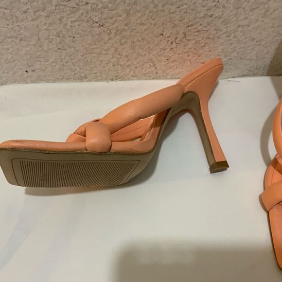 Gianni Bini Bement Leather Tubular Thong Dress Sandals corral - Picture 9 of 10